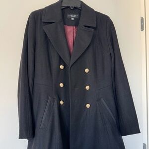 Double-breasted, fit-and-flare / skirted pea coat- Laundry by Shelli Begal